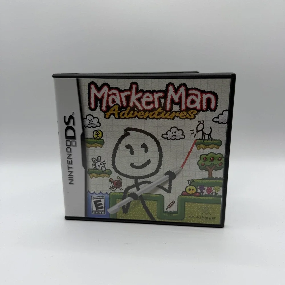 Marker Man Adventures Nintendo DS Game E MC2 NTSC-U/C Case Cartridge Puzzle